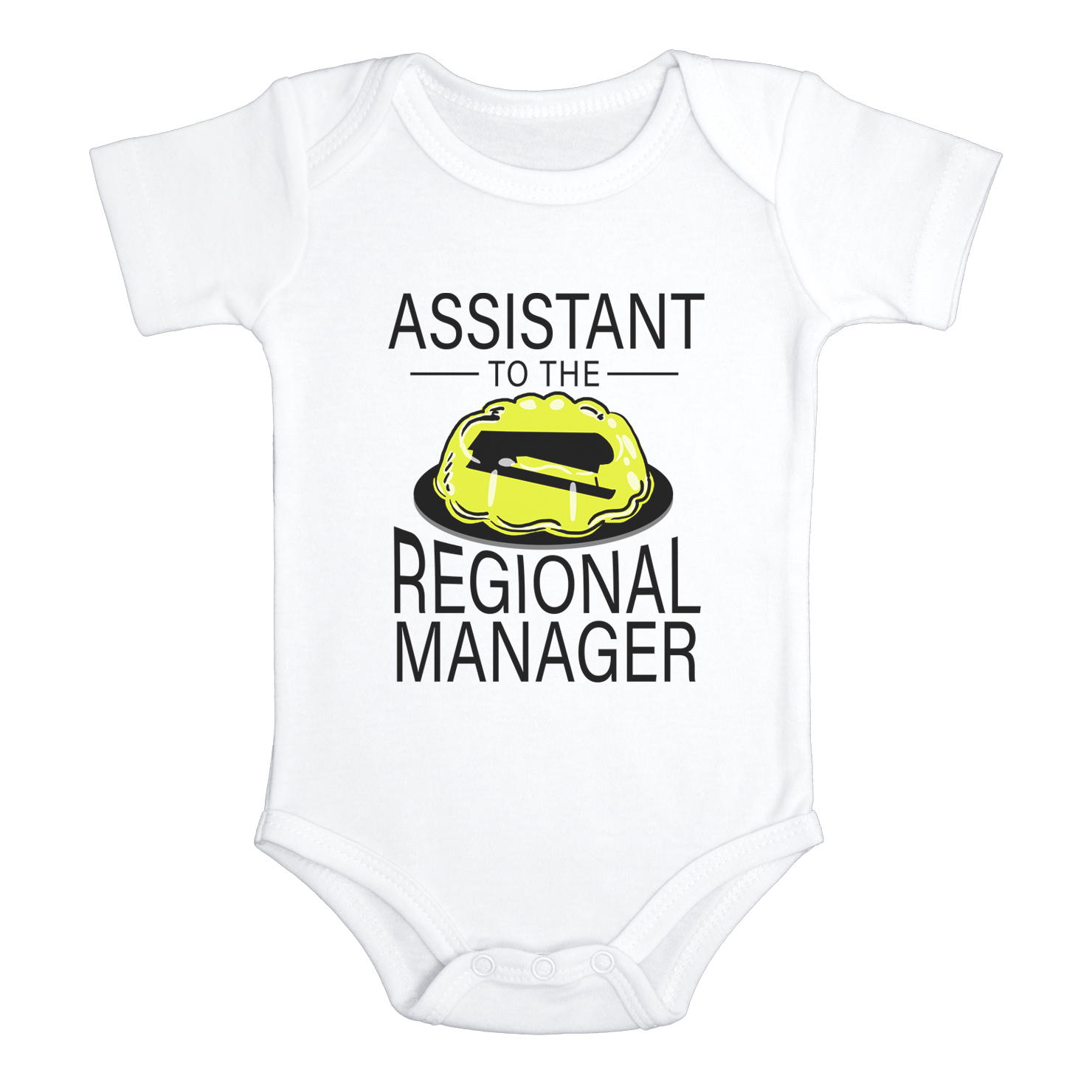 ASSISTANT TO THE REGIONAL MANAGER Funny baby onesies bodysuit (white: short or long sleeve) - HappyAddition