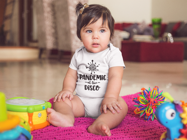 PANDEMIC AT THE DISCO Funny Corona Baby Bodysuit Cute Onesie White - HappyAddition