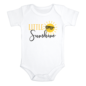 LITTLE SUNSHINE Funny baby sun onesies bodysuit (white: short or long sleeve) - HappyAddition