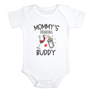 Copy of DADDY'S DRINKING BUDDY Funny baby onesies bodysuit (white: short or long sleeve) - HappyAddition