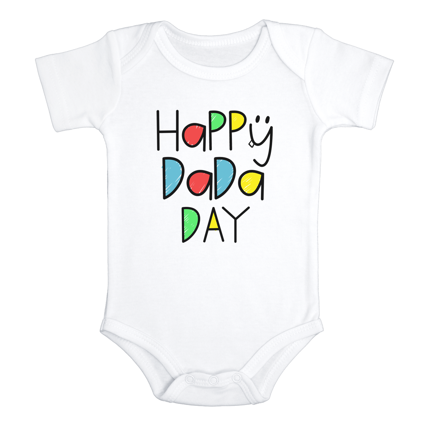 HAPPY DADA DAY Funny baby onesies father's day bodysuit (white: short or long sleeve) - HappyAddition