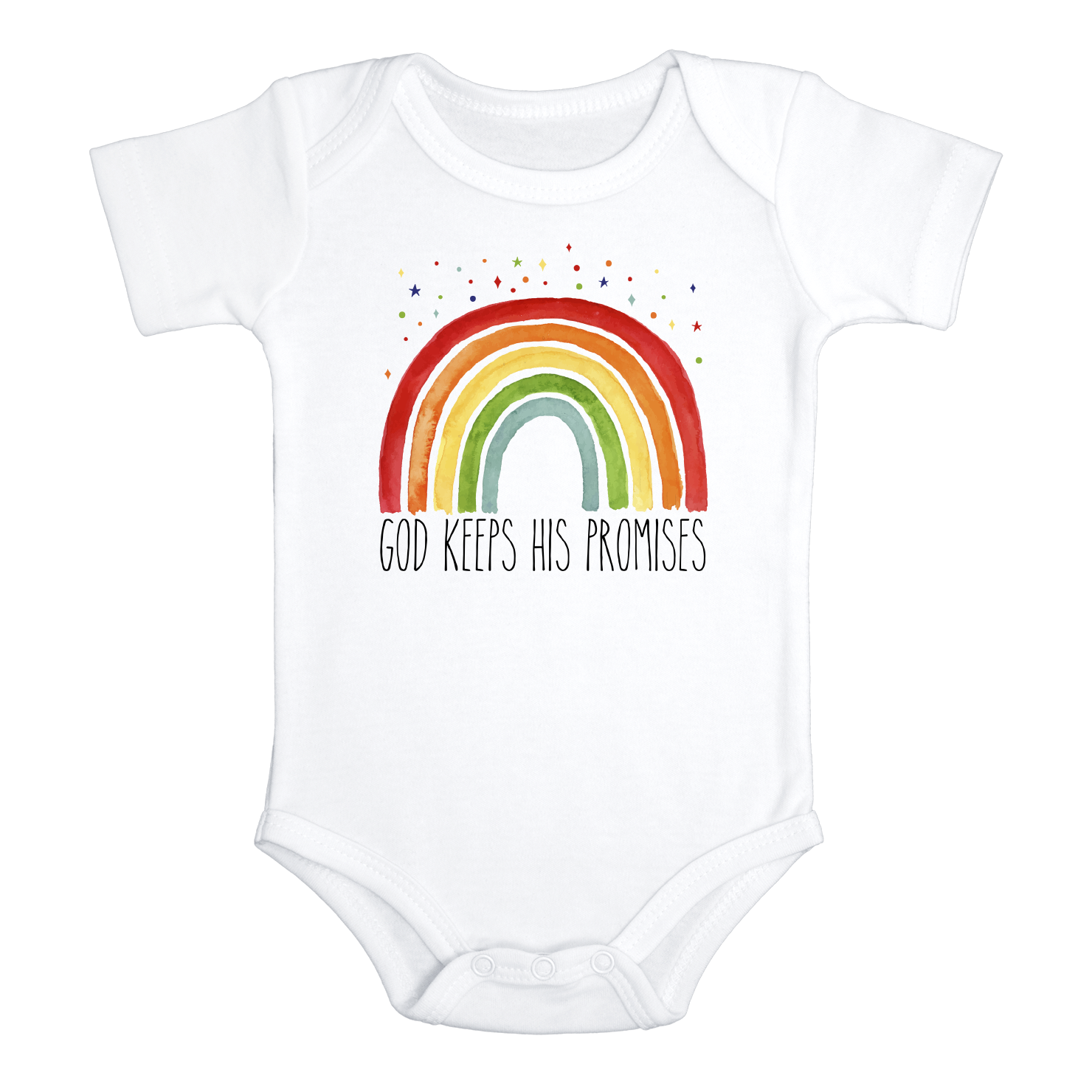 GOD KEEPS HIS PROMISES miracle baby onesies bodysuit (white: short or long sleeve)