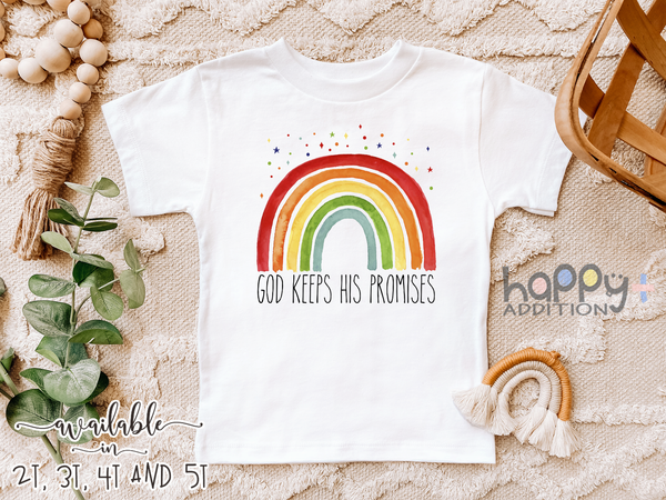 GOD KEEPS HIS PROMISES miracle baby onesies bodysuit (white: short or long sleeve)