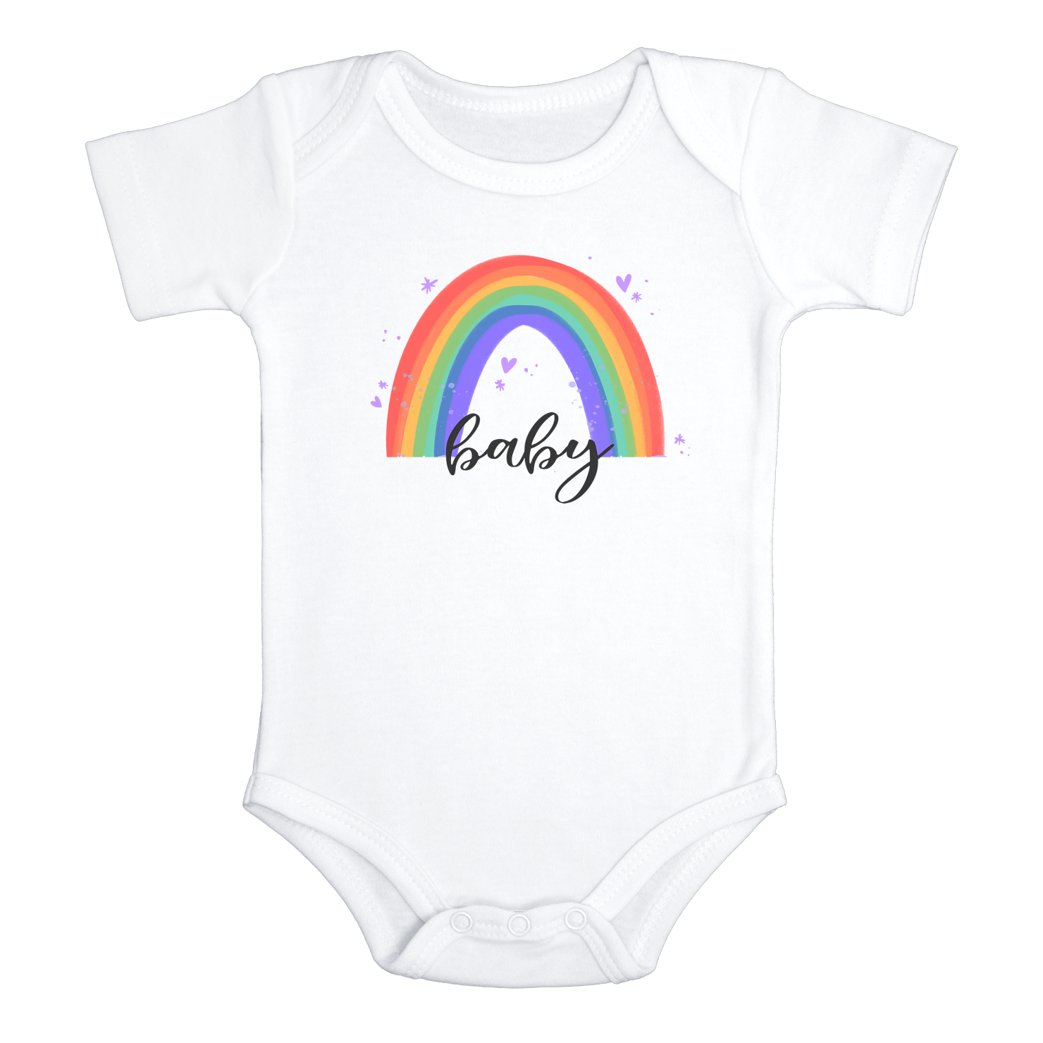 RAINBOW BABY miracle baby onesies bodysuit (white: short or long sleeve) - HappyAddition