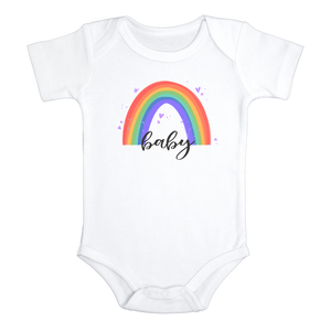 RAINBOW BABY miracle baby onesies bodysuit (white: short or long sleeve) - HappyAddition