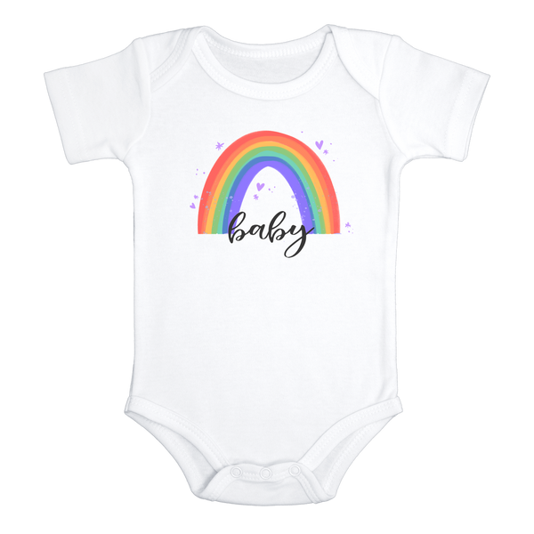 RAINBOW BABY miracle baby onesies bodysuit (white: short or long sleeve) - HappyAddition