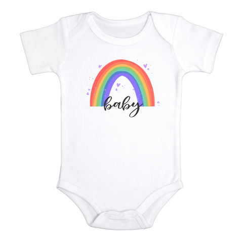 RAINBOW BABY miracle baby onesies bodysuit (white: short or long sleeve) - HappyAddition