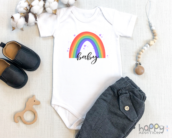 RAINBOW BABY miracle baby onesies bodysuit (white: short or long sleeve) - HappyAddition