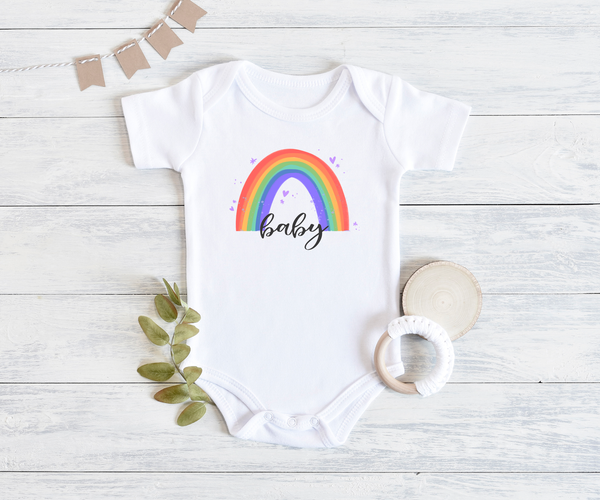 RAINBOW BABY miracle baby onesies bodysuit (white: short or long sleeve) - HappyAddition