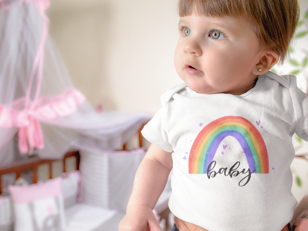 RAINBOW BABY miracle baby onesies bodysuit (white: short or long sleeve) - HappyAddition