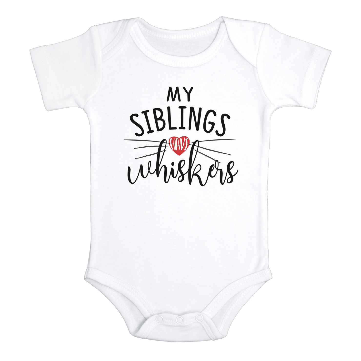 MY SIBLINGS HAVE WHISKERS Funny Dog Baby Bodysuit/Puppy Onesie White - HappyAddition