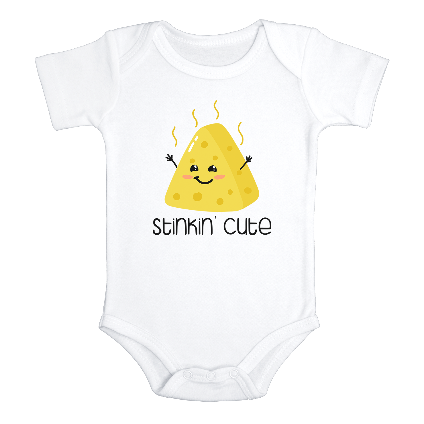 STINKIN' CUTE Funny baby onesies bodysuit (white: short or long sleeve) - HappyAddition