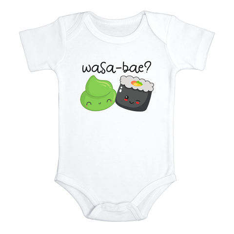 WASA-BAE Funny baby onesies Sushi bodysuit (white: short or long sleeve) - HappyAddition