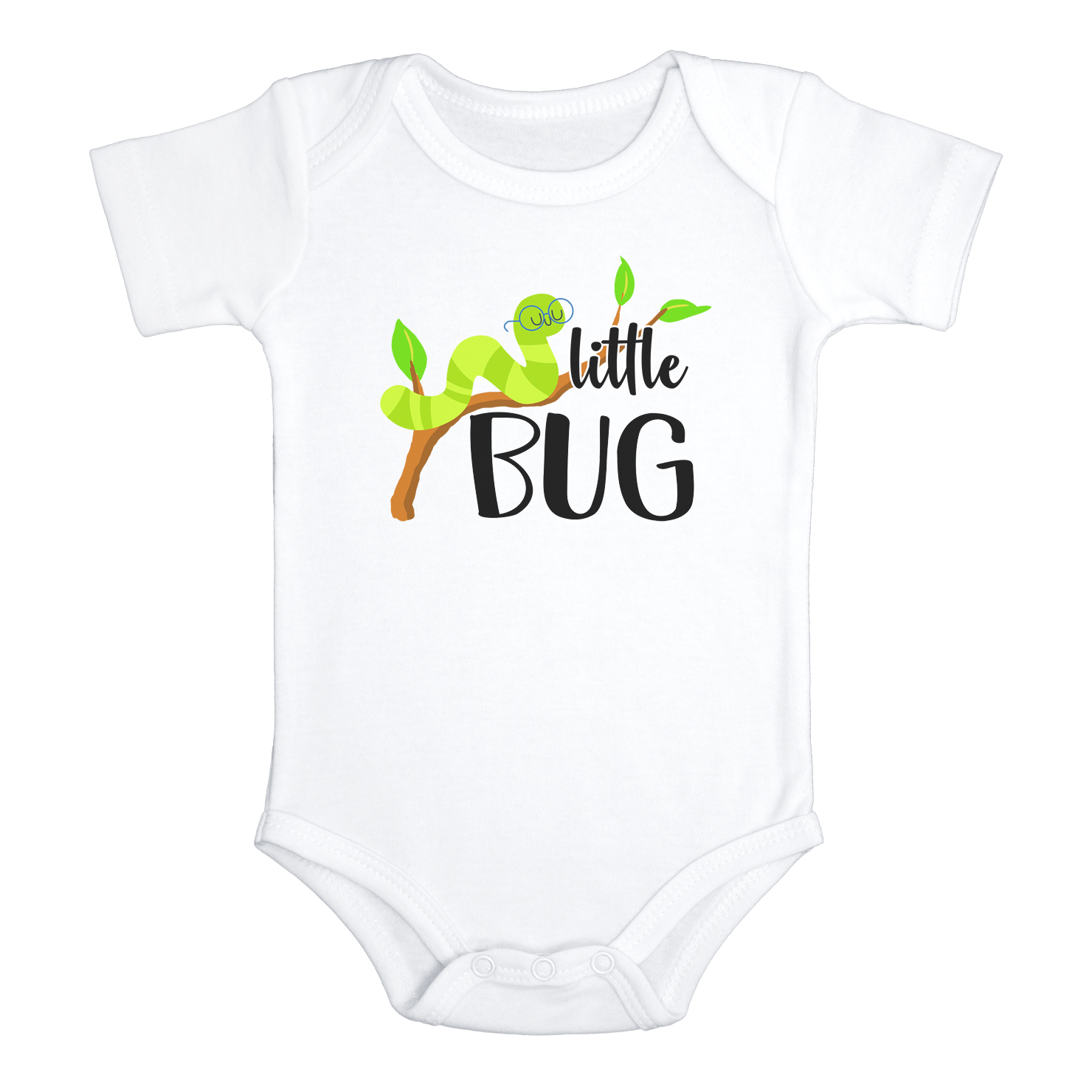 LITTLE BUG Funny baby onesies insect bodysuit (white: short or long sleeve) - HappyAddition