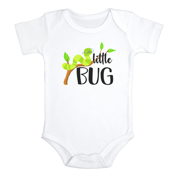 LITTLE BUG Funny baby onesies insect bodysuit (white: short or long sleeve) - HappyAddition