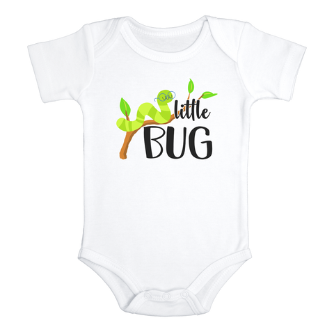 LITTLE BUG Funny baby onesies insect bodysuit (white: short or long sleeve) - HappyAddition