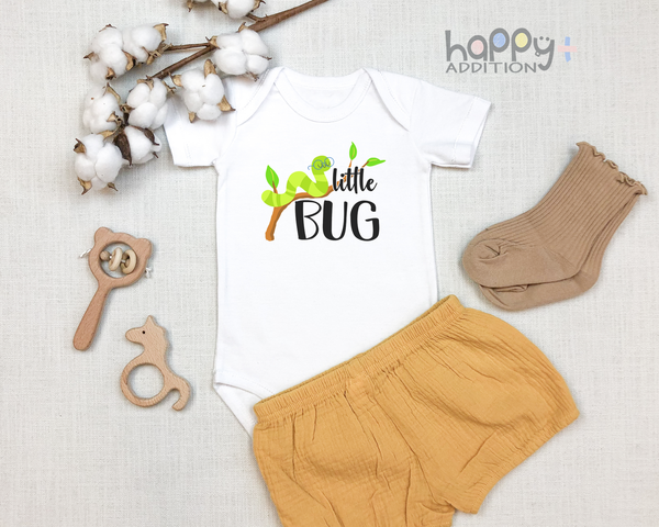 LITTLE BUG Funny baby onesies insect bodysuit (white: short or long sleeve) - HappyAddition