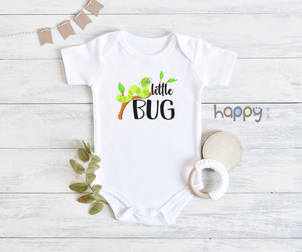 LITTLE BUG Funny baby onesies insect bodysuit (white: short or long sleeve) - HappyAddition