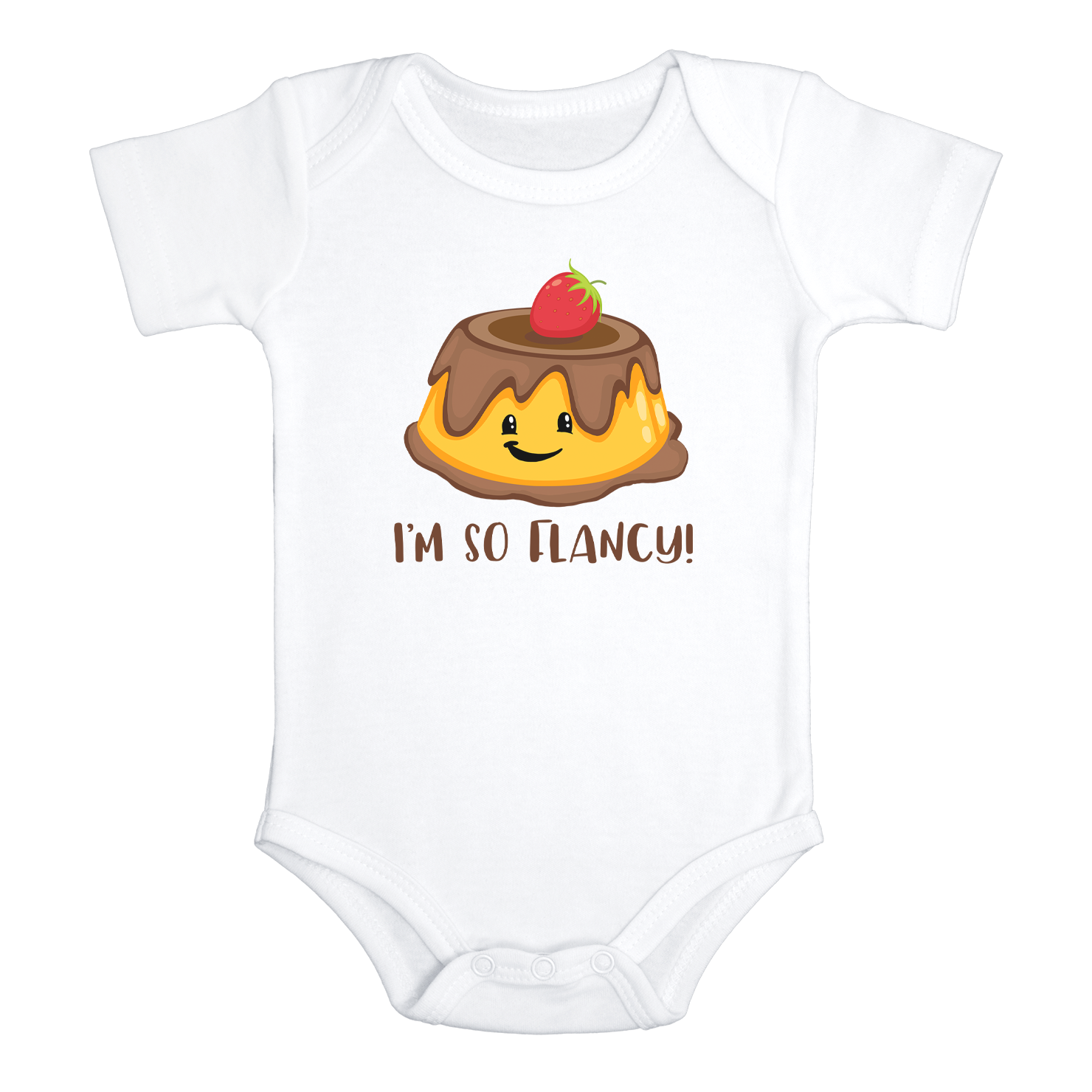 I'M SO FLANCY Funny baby onesies bodysuit (white: short or long sleeve) - HappyAddition