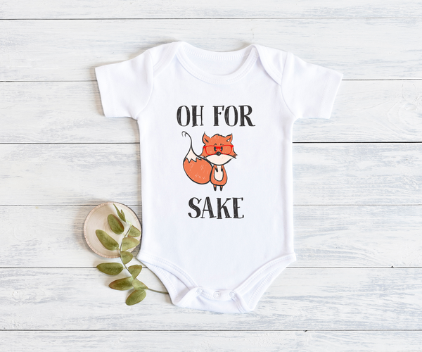 OH FOR FOX SAKE Funny Baby Bodysuit/Onesie White - HappyAddition