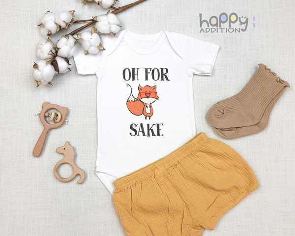 OH FOR FOX SAKE Funny Baby Bodysuit/Onesie White - HappyAddition