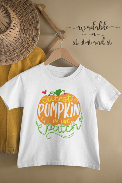 CUTEST PUMPKIN IN THE PATCH Funny baby onesies bodysuit (white: short or long sleeve)