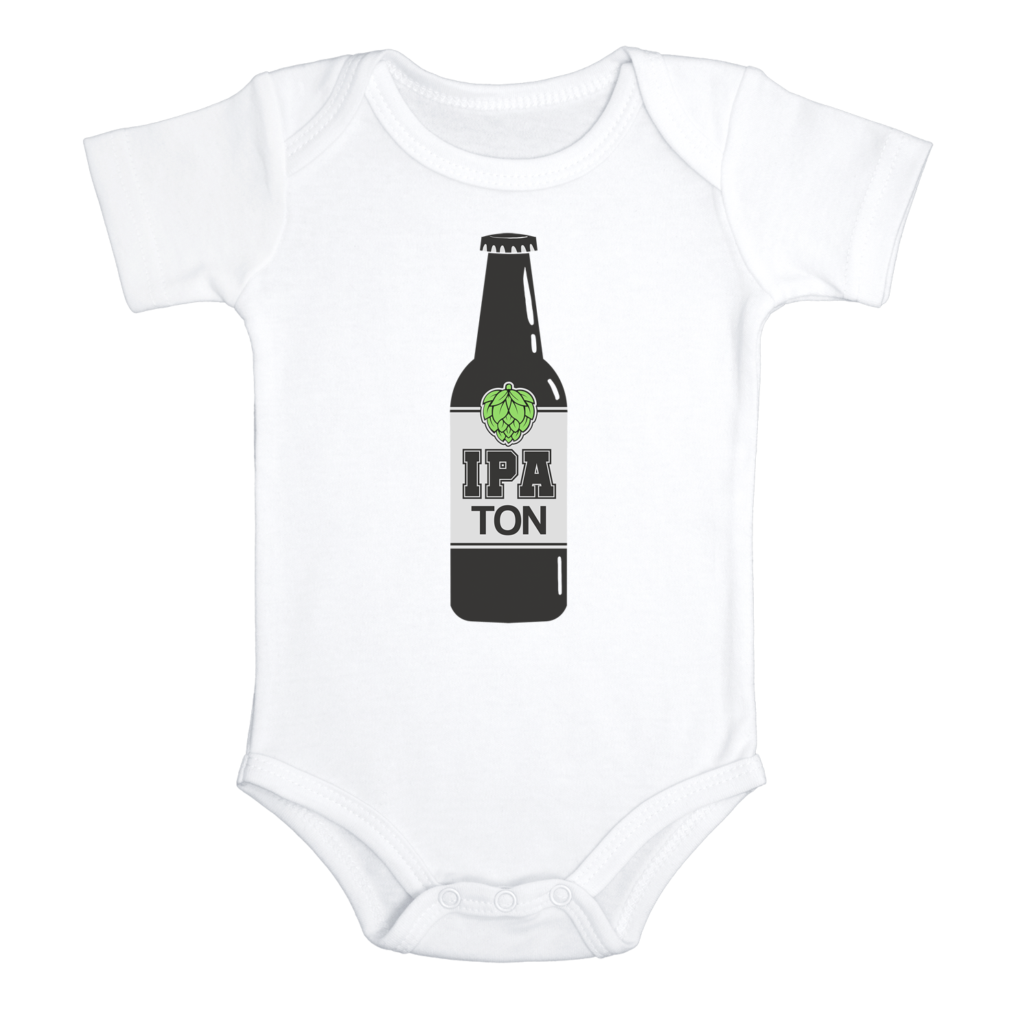 IPA TON Beer Funny baby onesies bodysuit (white: short or long sleeve) - HappyAddition