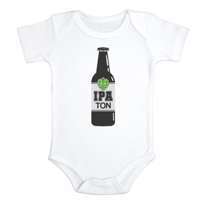 IPA TON Beer Funny baby onesies bodysuit (white: short or long sleeve) - HappyAddition