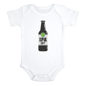 IPA BIT Beer Funny baby onesies bodysuit (white: short or long sleeve) - HappyAddition