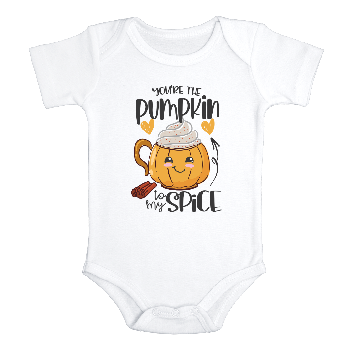 YOU'RE THE PUMPKIN TO MY SPICE Funny Thanksgiving onesies Fall bodysuit (white: short or long sleeve)
