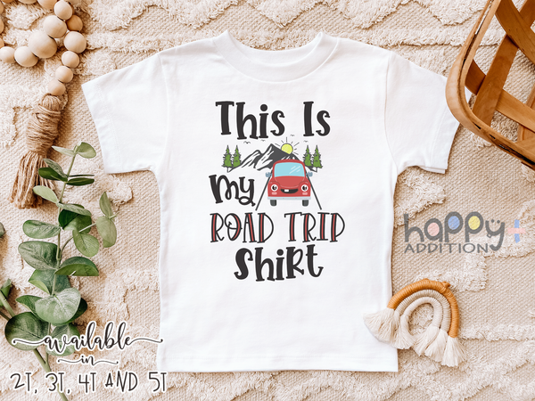 THIS IS MY ROAD TRIP SHIRT Funny baby onesies Adventure bodysuit (white: short or long sleeve)