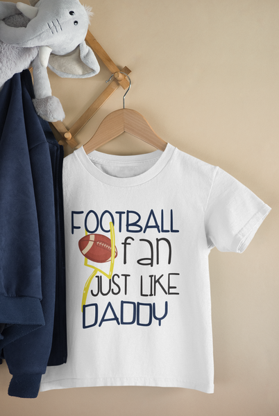 FOOTBALL FAN JUST LIKE DADDY Funny baby onesies aunt bodysuit (white: short or long sleeve)