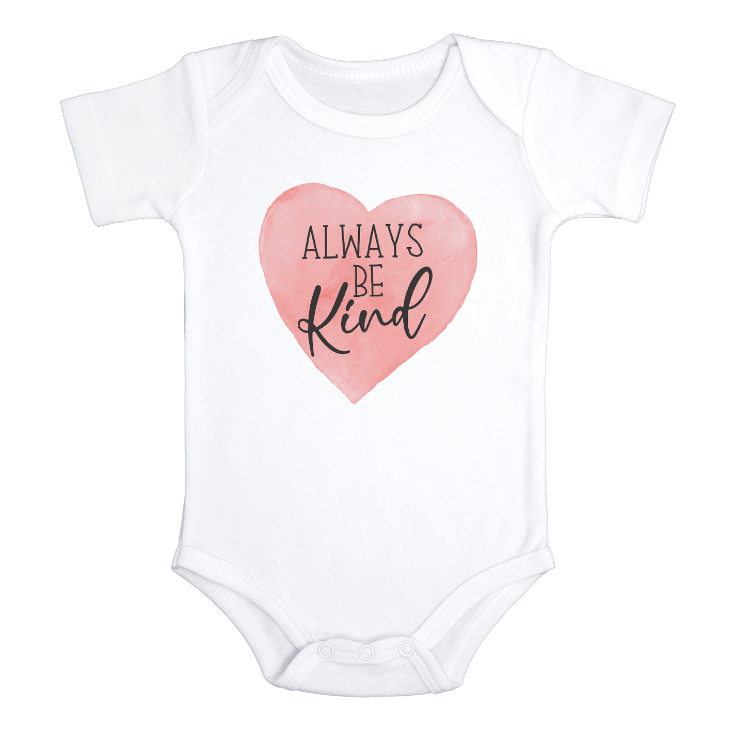 ALWAYS BE KIND baby onesies Love Heart bodysuit (white: short or long sleeve)