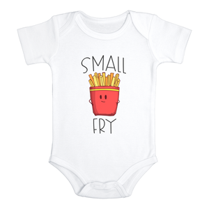 SMALL FRY Funny baby onesies bodysuit (white: short or long sleeve) - HappyAddition