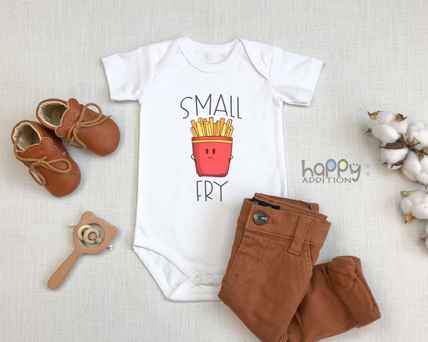 SMALL FRY Funny baby onesies bodysuit (white: short or long sleeve) - HappyAddition