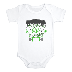 MOMMY'S LITTLE MONSTER Funny Baby Bodysuit Cute Halloween Onesie White - HappyAddition