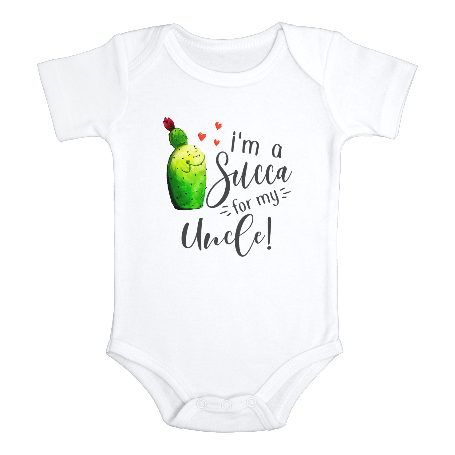 I'M A SUCCA FOR MY UNCLE Funny Love Uncle Baby Onesie / Bodysuit White - HappyAddition