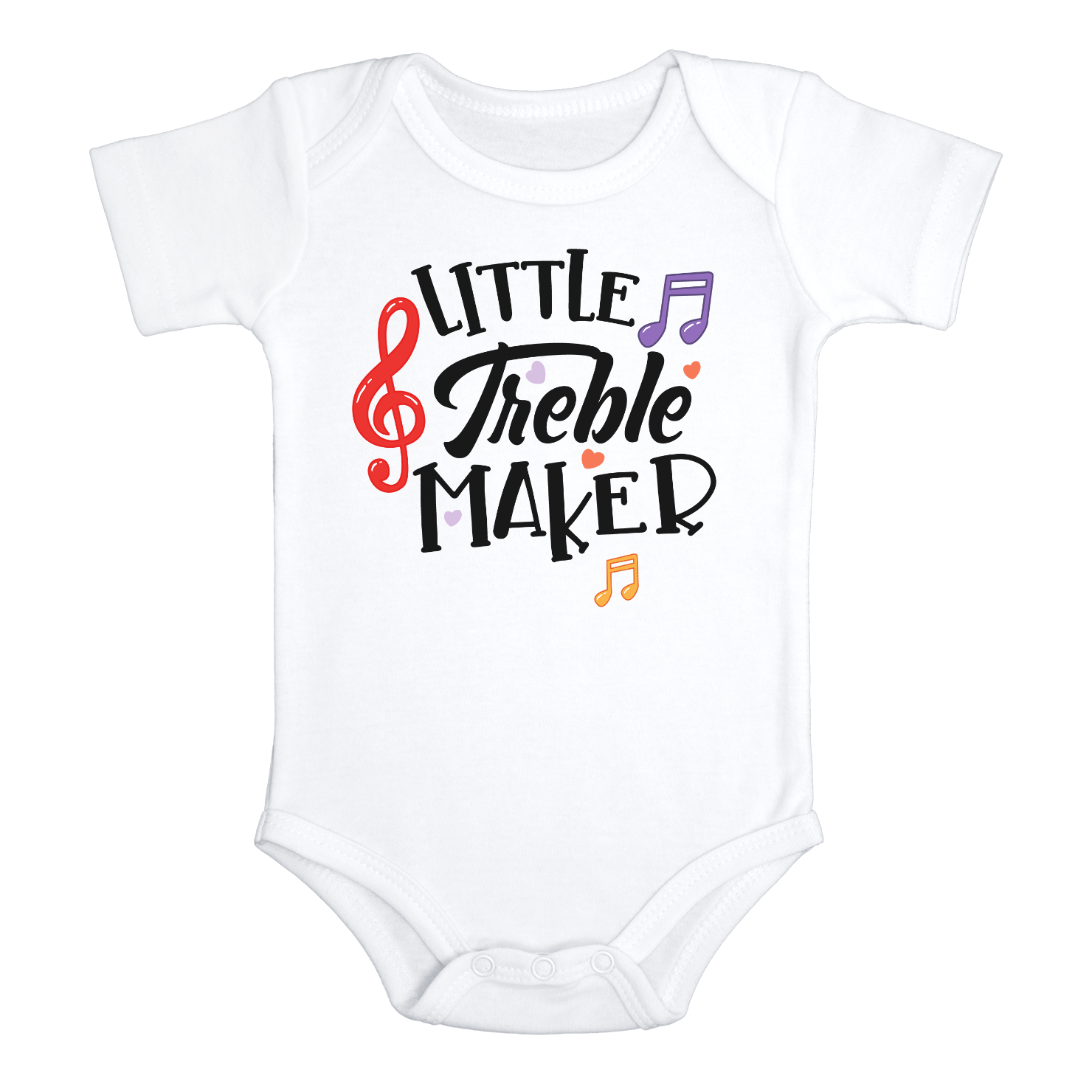 LITTLE TREBLE MAKER Funny baby onesies bodysuit (white: short or long sleeve)