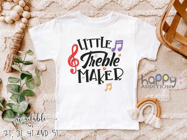 LITTLE TREBLE MAKER Funny baby onesies bodysuit (white: short or long sleeve)