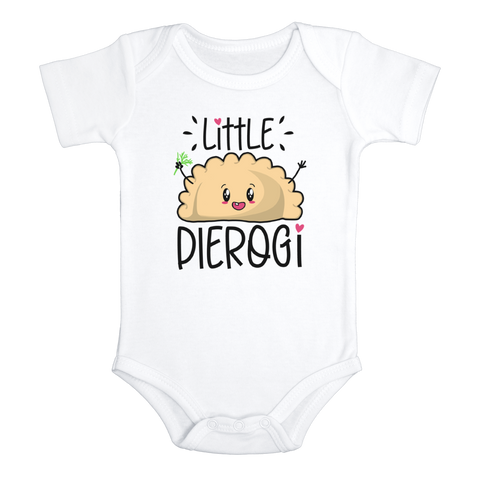 LITTLE PIEROGI Funny baby onesies bodysuit (white: short or long sleeve)