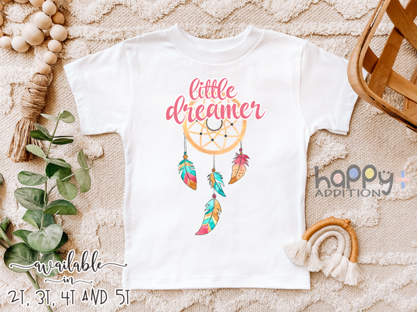 LITTLE DREAMER Funny baby Dream Catcher onesies Native American Inspired bodysuit (white: short or long sleeve)