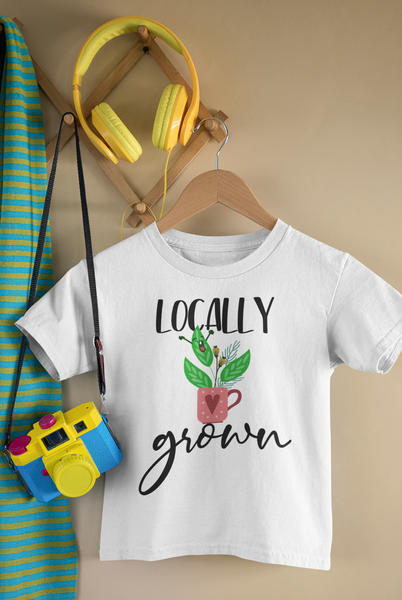 LOCALLY GROWN Funny baby onesies bodysuit (white: short or long sleeve)