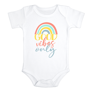 GOOD VIBES ONLY miracle baby onesies bodysuit (white: short or long sleeve)