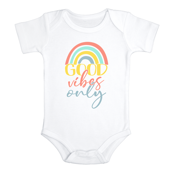 GOOD VIBES ONLY miracle baby onesies bodysuit (white: short or long sleeve)