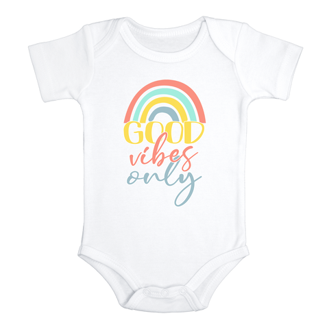 GOOD VIBES ONLY miracle baby onesies bodysuit (white: short or long sleeve)