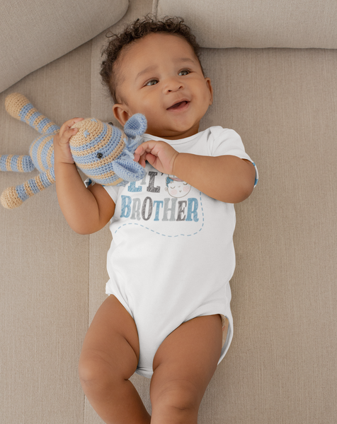 LIL' BROTHER Funny Baby Brother Onesie Baby Boy Body Suit White - HappyAddition