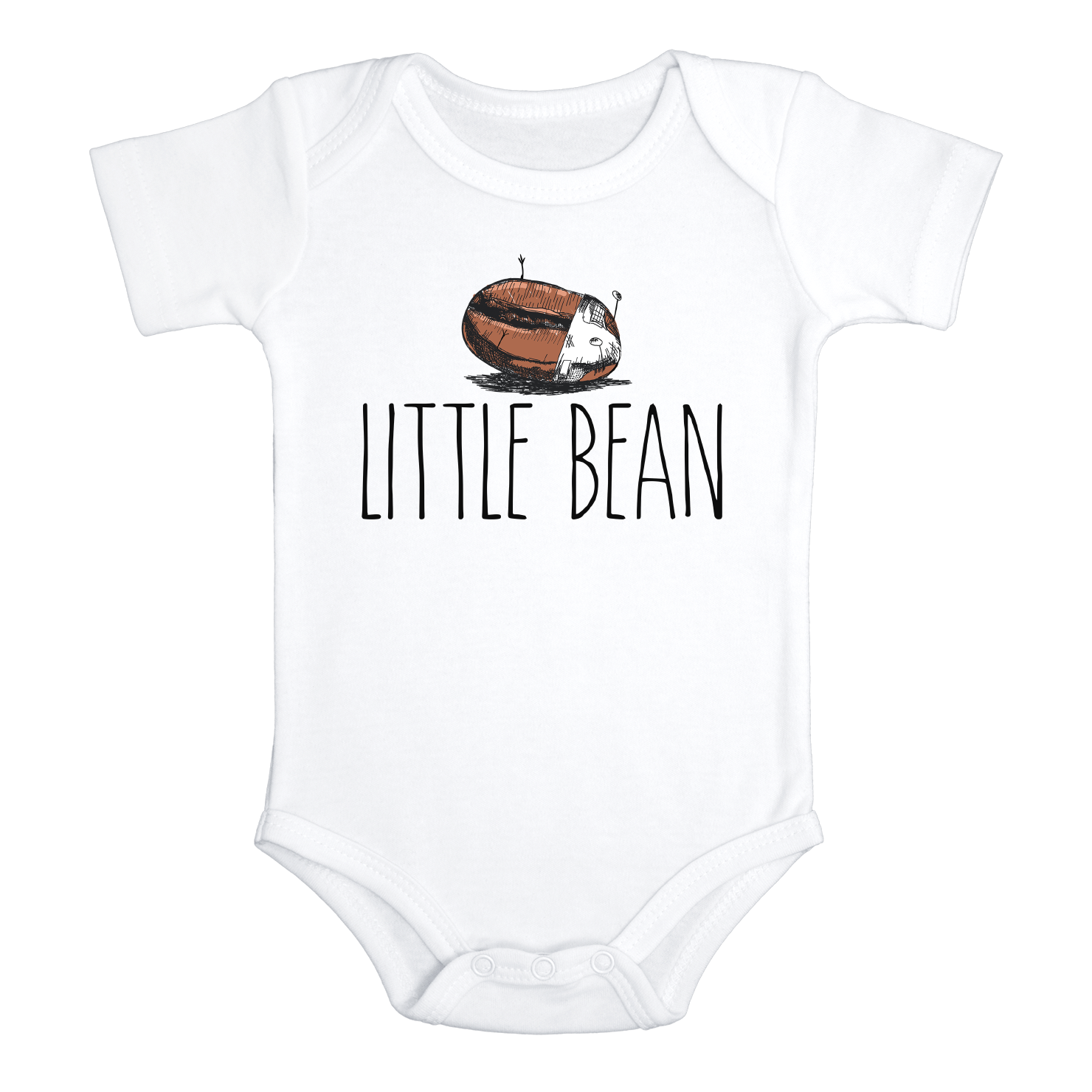 LITTLE BEAN Funny Funny baby Diaper Coffee onesies (white: short or long sleeve)