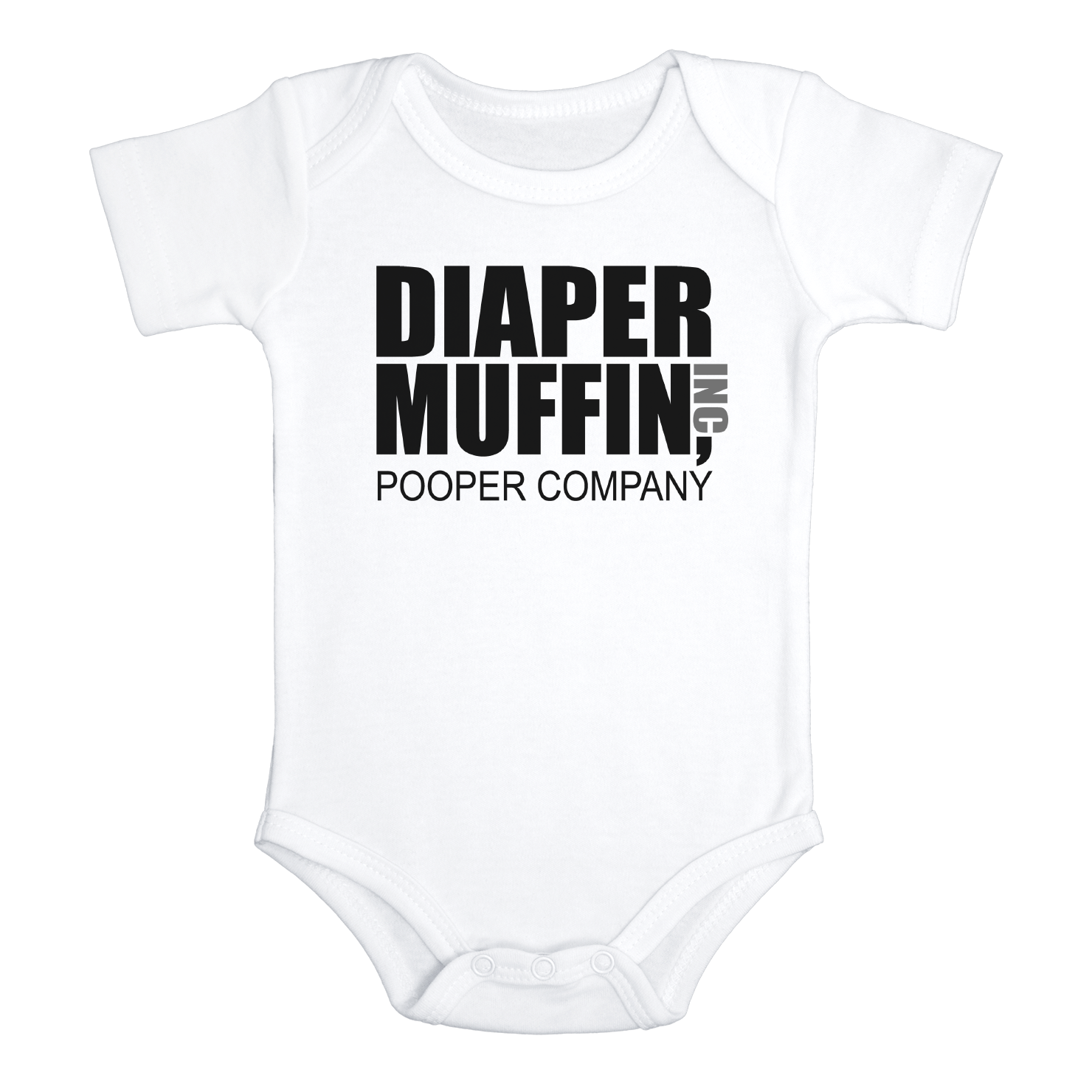 DIAPER MUFFIN INC POOPER COMPANY Funny the office baby onesies bodysuit (white: short or long sleeve)