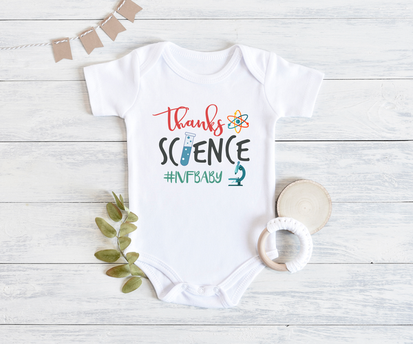THANKS SCIENCE # IVF Baby Funny test-tube Baby Onesie / Bodysuit White - HappyAddition
