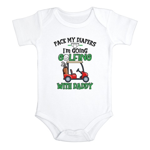 Infant Baby Girl Boy Pack My Diapers I'm Going Fishing with Daddy